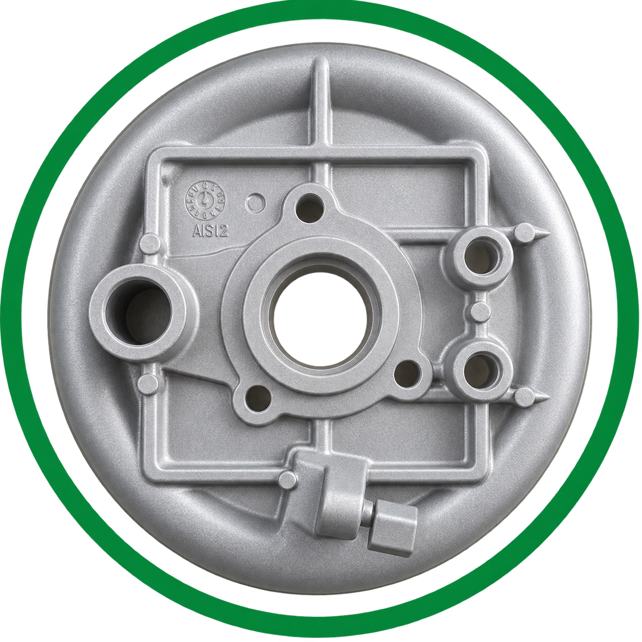 Componente metallico pulito dopo la sabbiatura
