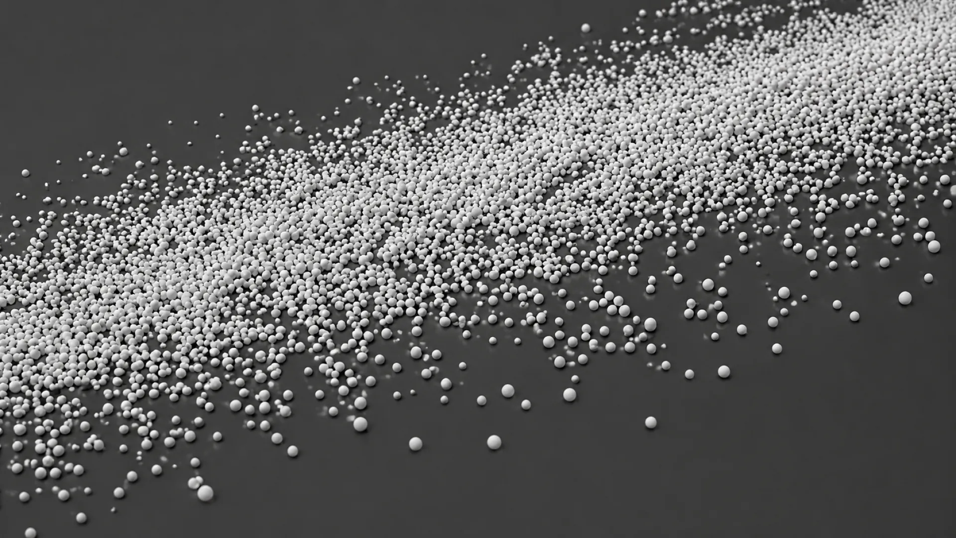 Microsfere per pallinatura su sfondo scuro